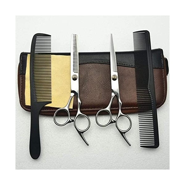 Ensemble de ciseaux de coiffure/ciseaux à effiler en acier inoxydable 14 Cm rose barbiers de Salon ou usage domestique