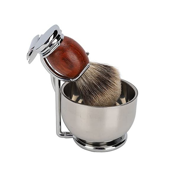 Tondeuse à Barbe Manuelle, Kit de Soins de Rasage pour Hommes avec Lames de Rechange Tondeuse à Barbe Manuelle Ensemble de Bl