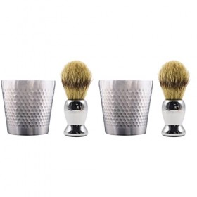 FOMIYES 2 Ensembles de Tasses de Soins pour Hommes Kit Accessoire Bols à Barbe pour Bol en Argent: Support de Récipient Et La