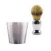 FOMIYES 2 Ensembles de Tasses de Soins pour Hommes Kit Accessoire Bols à Barbe pour Bol en Argent: Support de Récipient Et La