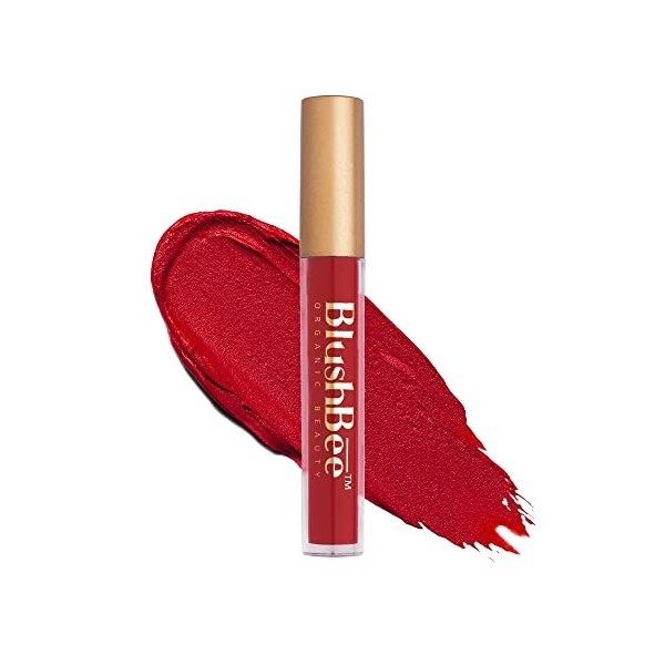 BlushBee Lip Nourishing Vegan Liquid Lipstick, Natural Matte Lip colour, 100% Vegan, Highly Pigmented, Lipstick- Lit Met - Re