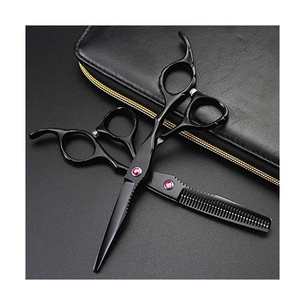 Ensemble de ciseaux à cheveux professionnels japonais en acier 6CR de 6 pouces, pour salon de coupe de cheveux, ciseaux à eff
