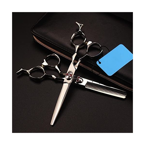 ciseaux de coiffeur Ciseaux De Coupe De Cheveux, 6 Pouces Argent Crâne Salon De Beauté Outils De Coupe Salon De Coiffure Cise