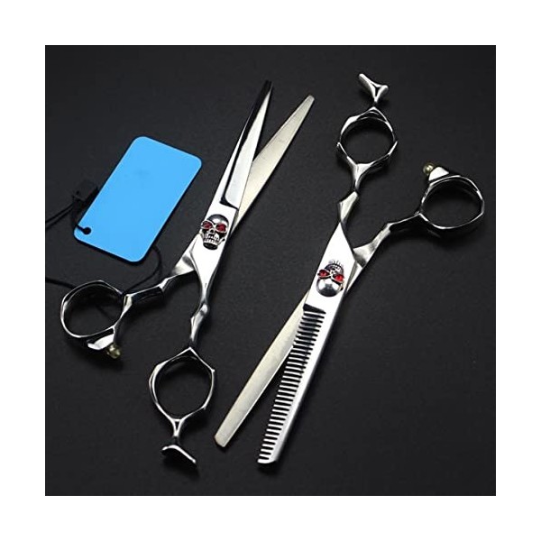 ciseaux de coiffeur Ciseaux De Coupe De Cheveux, 6 Pouces Argent Crâne Salon De Beauté Outils De Coupe Salon De Coiffure Cise