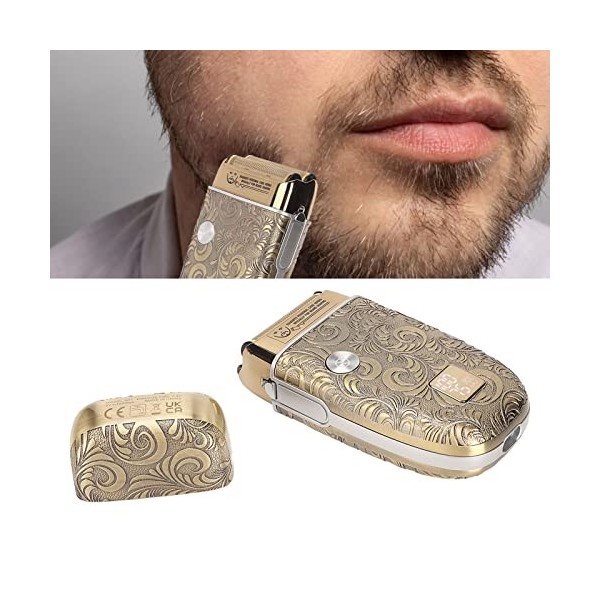 Tondeuse à Cheveux électrique pour Hommes, Rasage Rapide Double Flottant, USB Chragable, Motifs Sculptés, Tondeuse de Toilett