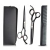 Ciseaux de coiffure professionnels 3 Pack Set Ciseaux de coupe de cheveux Set 6 pouces avec sac de rangement noir 