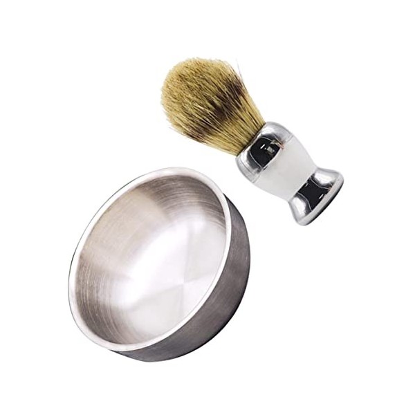 LALAFINA 4 Pièces Barbe Maison Et Accessoires Pain Rasage Pour Crème Brosse En Acier Grands Outils Professionnels Outil Homme