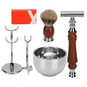 Kit de Soins de Rasage pour Hommes, Kit de Soins de Rasage pour Hommes avec Lames de Rechange Tondeuse à Barbe Manuelle Blair