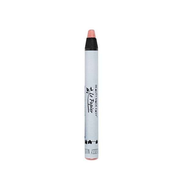 Beauty Made Easy Le Papier Moisturizing lipstick - Glossy Nudes - CORAL. Plastic Free, Vegan, Biodegradable, 6g