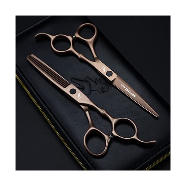 KOAIEZ 6,0 Pouces dor Professionnel en Acier Inoxydable Salon De Coiffure De Coiffure Cisailles Outils, Ensembles De Ciseaux