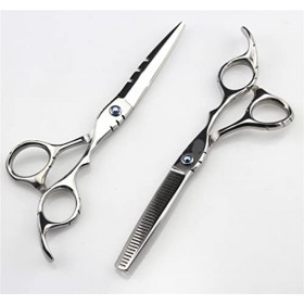 KOAIEZ 5,5/6,0 Pouces dargent Multifonctionnel Style Coiffure Ensemble de cisailles, Kit de Ciseaux de Coupe de Cheveux Prof