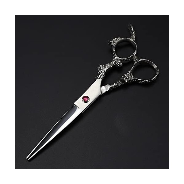 ciseaux de coiffeur Ciseaux de coupe de cheveux, 6 pouces professionnel Japon 440c acier Silver Dragon poignée ciseaux à chev