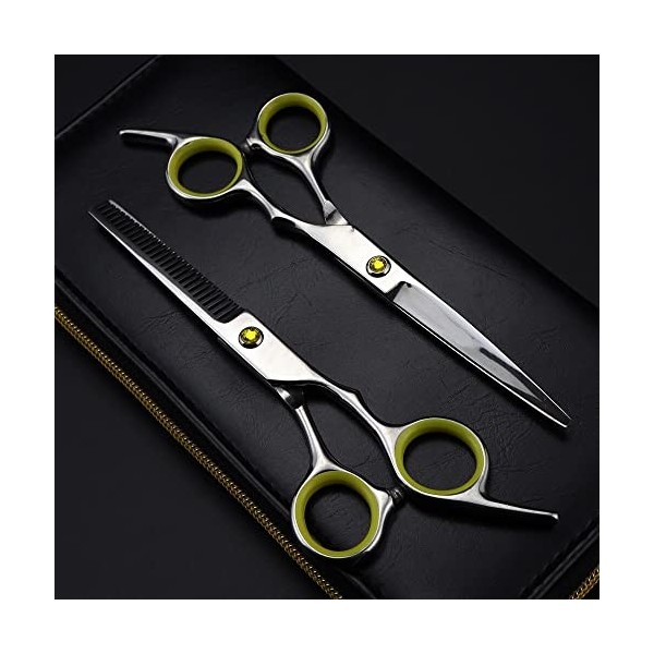 ciseaux de coiffeur Ciseaux De Coupe De Cheveux, 6 Pouces Professionnel Japon 440c Acier Jaune Gem Ciseaux De Cheveux Coupe O