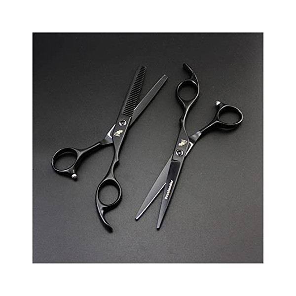 Xiaozhoukeji 6 Pouces Salon Noir Outils de Coupe de Cheveux Barbier Professionnel Coupes de Cheveux Ciseaux Ciseaux Ciseaux C