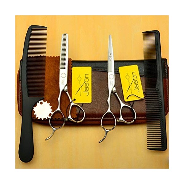 LBFXQ Ciseaux De Coiffure À Gauche Set, 5,5/6,0 Pouces Cisailles De Coupe Professionnelles en Acier Inoxydable, Kit De Coiffu