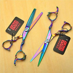 YING Multi-Couleur en Option 6,0 Pouces poignée de Dragon Saphir Professionnel Ciseaux de Coiffure en Acier Inoxydable Ensemb