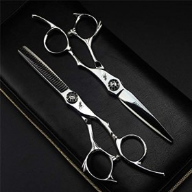 Haut de Gamme 6,0 Pouces Ciseaux de Coupe de Cheveux Professionnel - Coiffure Dilution Ciseaux Barber Salon Plume poignée 9CR