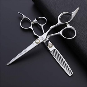 LBYB Ciseaux De Coiffure, 6,0 Pouces dargent Professionnel De Haute Qualité Set Ciseaux en Acier Inoxydable, Salon Barbiers,