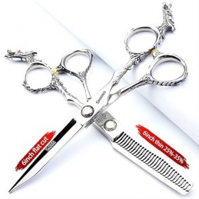 Silver 440c ciseaux de coiffure professionnels à haute dureté et haute précision 6 pouces 17.5 cm coiffeur de salon ciseaux à