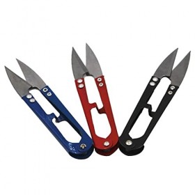 Ciseaux artisanaux pratiques en acier inoxydable, aiguille en forme de U avec ciseaux for couper la ligne de pêche, pince cou