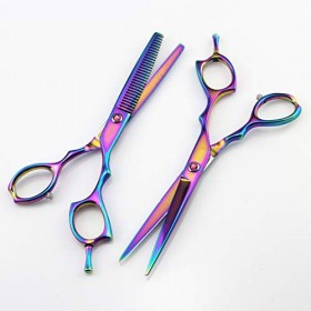 Ciseaux de coupe de cheveux, ciseaux à cheveux professionnels 6 pouces 440c, ensemble de ciseaux à effiler, ciseaux de coiffu...