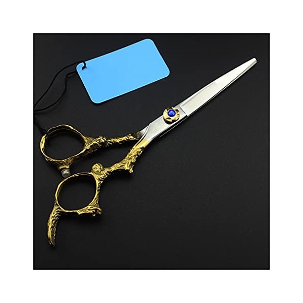 OUYOXI 6 pouces Golden Dragon Handle Barber Scissors, Sceaux de coiffure, Scissors d’éclaircissement, Ciseaux de barbier, Cis