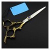 OUYOXI 6 pouces Golden Dragon Handle Barber Scissors, Sceaux de coiffure, Scissors d’éclaircissement, Ciseaux de barbier, Cis