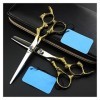 OUYOXI 6 pouces Golden Dragon Handle Barber Scissors, Sceaux de coiffure, Scissors d’éclaircissement, Ciseaux de barbier, Cis