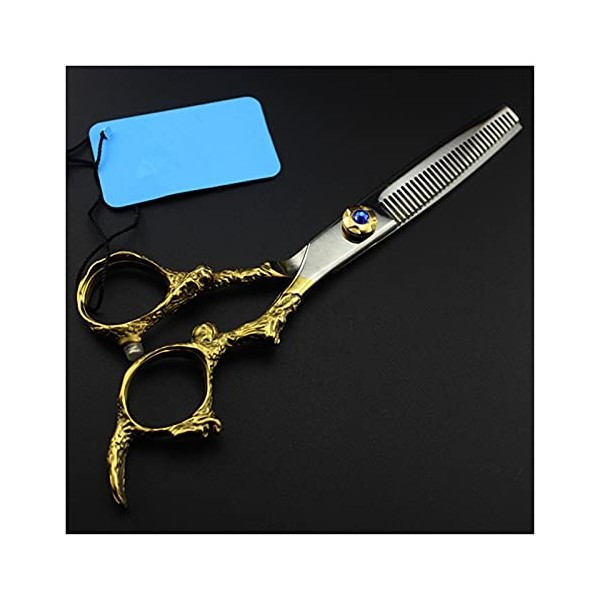 OUYOXI 6 pouces Golden Dragon Handle Ciseaux de barbier, Ciseaux de coiffure, Ciseaux d’éclaircie, Ciseaux de barbier, Ciseau
