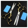 OUYOXI 6 pouces Golden Dragon Handle Barber Scissors, Sceaux de coiffure, Scissors d’éclaircie, Ciseaux de barbier, Ciseaux d