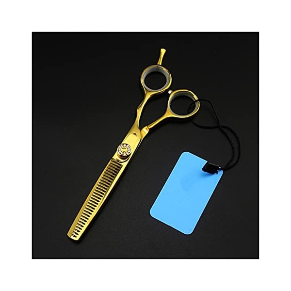 OUYOXI 6 pouces Golden Hairdressing Scissors, Scissors d’amincissage, Ciseaux de barbier, Ciseaux plats, Ciseaux de coiffure 