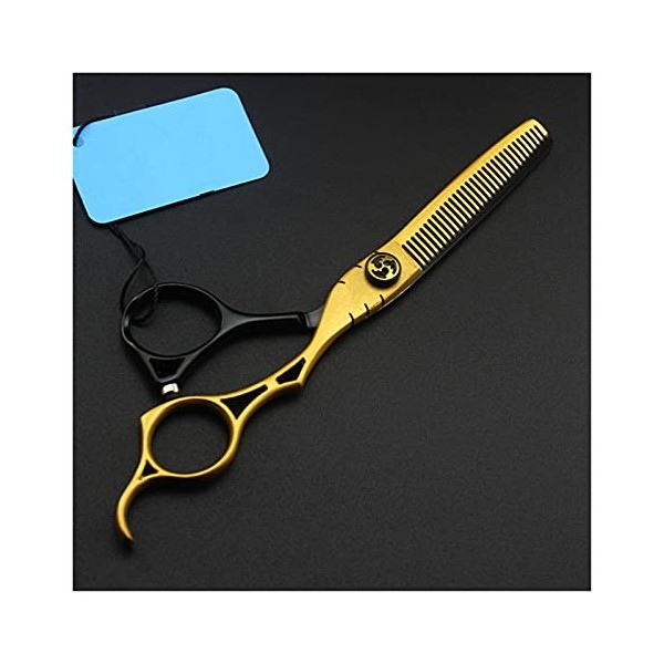 Xiaozhoukeji Ciseaux de Coiffure Creux dor 6 Pouces, amincissement de la Coupe de Cheveux, Coiffeur, Ciseaux de Coiffure Co