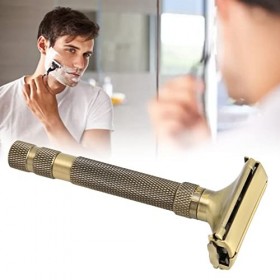 Rasoir de sécurité Manuel pour Hommes, Tondeuse à Barbe Manuelle à Double Tranchant, Tondeuse à Barbe en Métal Portable Réuti