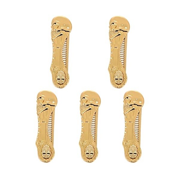 Lot de 5 peignes à cheveux en métal portables pour moustache et barbe