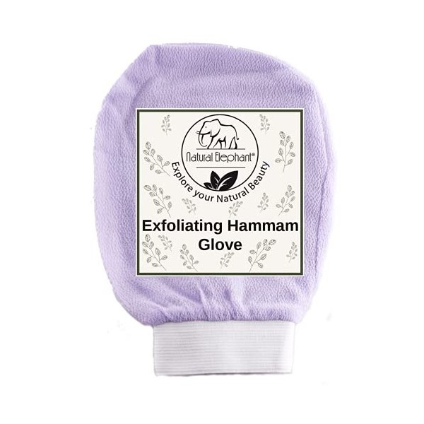 Natural Elephant Lot de 3 gants exfoliants pour hammam – Gant exfoliant visage et corps Lovely Lilas 