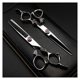 OUYOXI&nbsp;6 pouces ciseaux de barbier, ciseaux à cheveux argentés, amincissement des cheveux, ciseaux de barbier, ciseaux de coi