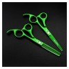 Xiaozhoukeji Ciseaux de Cheveux Professionnels Couper de Coiffure Vert 5,5 Pouces Coiffeurs Scisor Scisors Scisers Ciseaux Ci