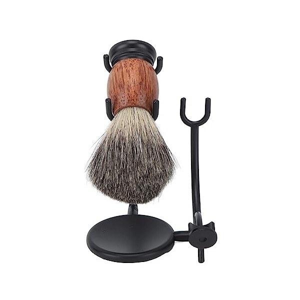 Porte-Barbe Bol à Savon, Stockage à Sec Pratique Robuste Barbe Rasage Savon Chiffon Aiguiseur PU Alliage de Bois pour Salon