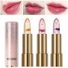 Sitovely 3 Pcs Rouge à Lèvres Jelly Flower Lipstick, Hydratant Fleurs Rouge à Lèvres Magique Température Change de Couleur Ba