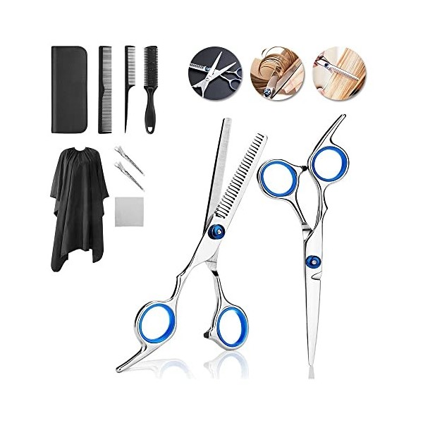 ciseaux à cheveux 9 PCS Coiffure Kits de coiffure Capire Capsors Coute Coute Cisque Coupe de cheveux Clips de peigne Barber A