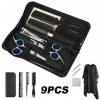 ciseaux à cheveux 9 PCS Coiffure Kits de coiffure Capire Capsors Coute Coute Cisque Coupe de cheveux Clips de peigne Barber A