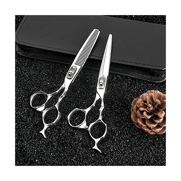 XJPB Cisailles de Coupe des Cheveux Coup de Coiffure Professionnelle Salon de Salon cisailles Kit Kit en Acier Inoxydable Cis