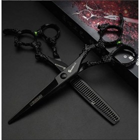 HIJIN Ciseaux De Coiffure Set, 6,0 Pouces Professionnel Japon 440C Ciseaux Set, Toilettage Kits, Ciseaux De Coupe De Cheveux 