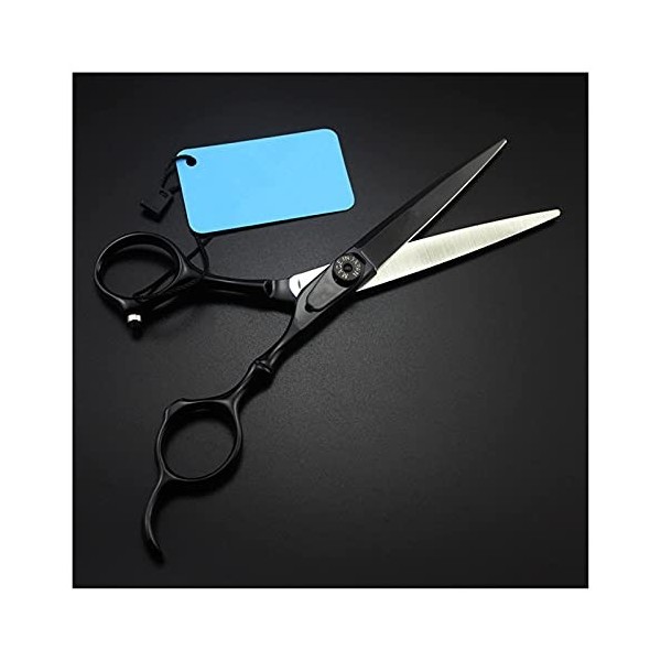 Ciseaux de coupe de cheveux 6" pouces ciseaux de barbier noirs, ciseaux à éclaircir les cheveux, ciseaux doutils de coupe de