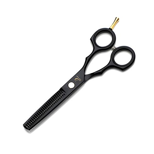 YING Ciseaux de Coiffure, Professionnel 5.5"Noir en Acier Inoxydable sablé Ciseaux de Coiffeur Ciseaux de Salon de Coiffure