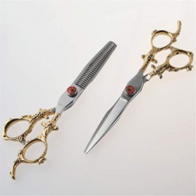 LUCHONG Barber Coupe Dilution Ciseaux 6,0 Pouces Ciseaux Cheveux Fait De Haute Qualité en Acier Inoxydable Solide Durable Mét