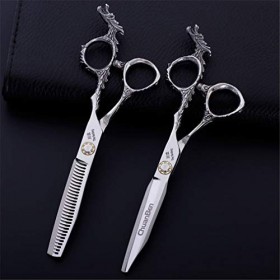 HIJIN Ciseaux De Coupe De Cheveux Set, Ciseaux De Coupe De Cheveux Professionnel en Acier Inoxydable Coiffure Ciseaux À Effil...