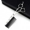 Ciseaux de coupe de cheveux, 6 pouces professionnels JP440c en acier 2 en 1 ciseaux à cheveux avec peigne coupe de cheveux ba