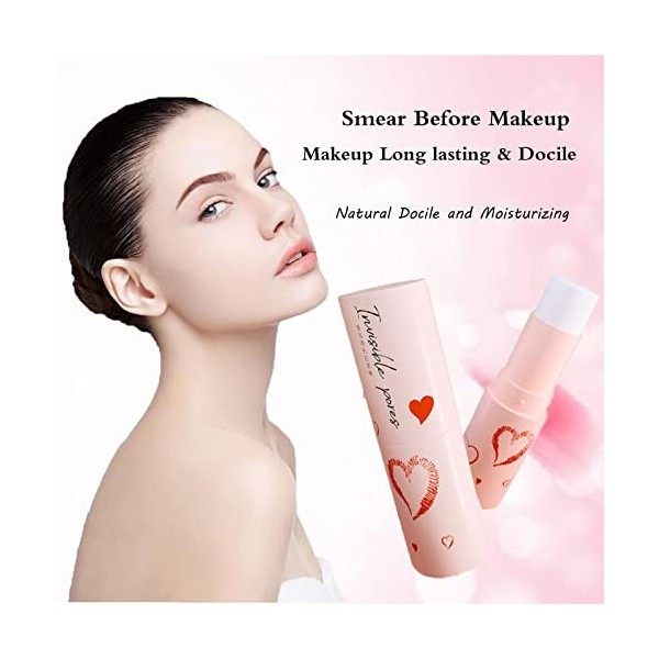 Visage Pore Primer,Base de Maquillage Mate, Pore Primer Stick,Pore Shrink Cream,Invisible Face Primer,Gel crème Primer Pores,