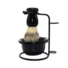 XJWWW-URG Ensemble de soins de rasoir, outil de brosse de beauté portable, brosse à raser, stand de rasage, kit de bol de sav